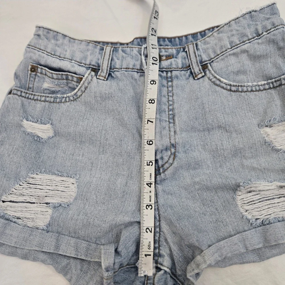 Billabong High Tides Distressed Denim Shorts Women Size 26 Thrashed Cut Off Blue